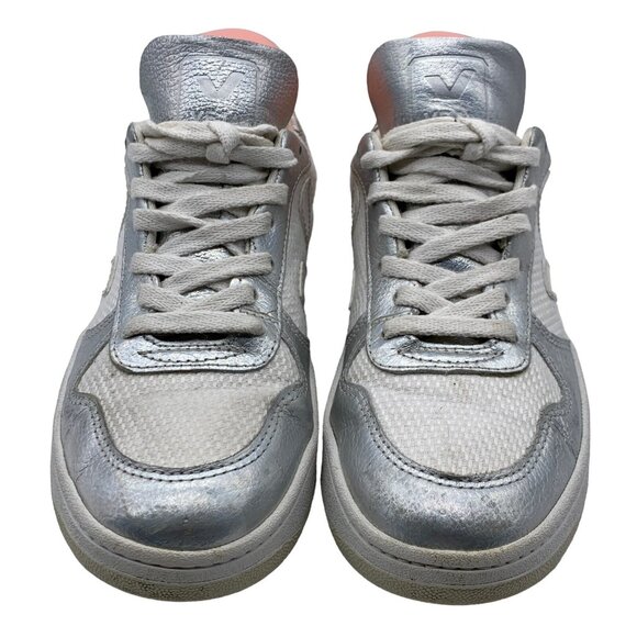 VEJA SNEAKERS LOW TOP WOMEN’s EU 37 US 6 METALLIC SILVER CASUALS TENNIS SHOES - Picture 4 of 12